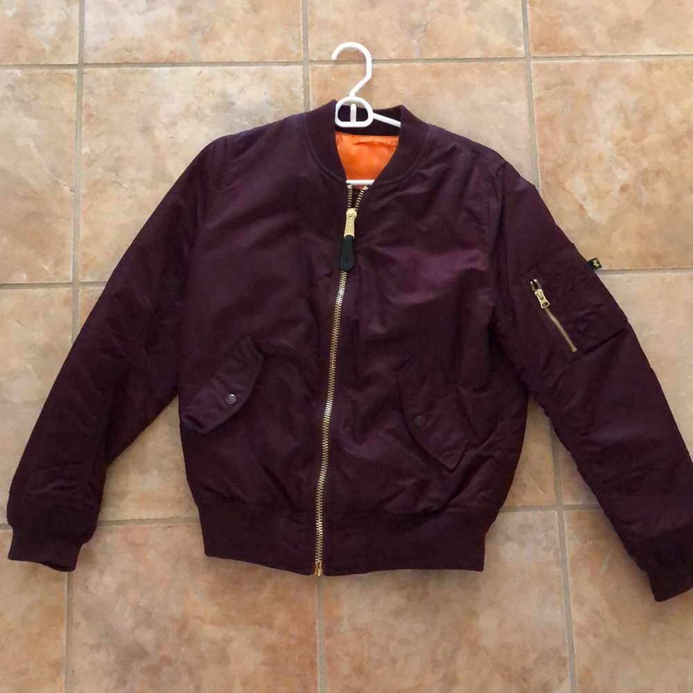 Alpha Industries burgundy bomber